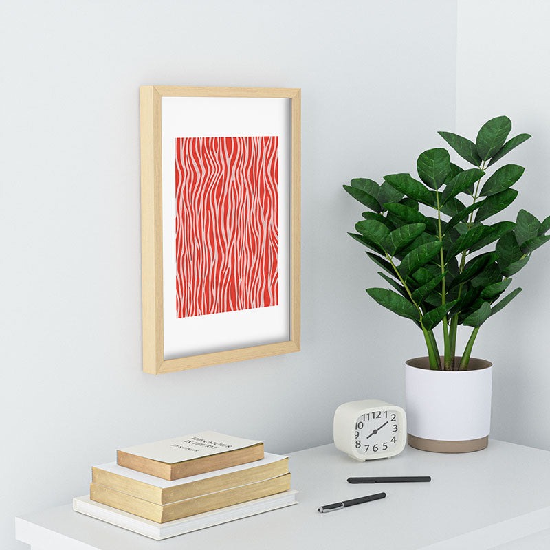 Avenie BR Red Zebra Stripe Recessed Framing Rectangle