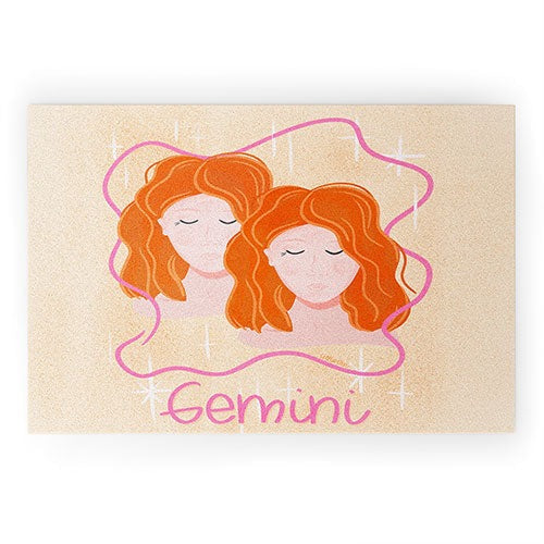 Little Om Zodiac Signs Gemini Welcome Mat