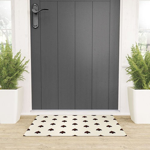 Design by Spark Black And Gold Christmas Tree Welcome Mat