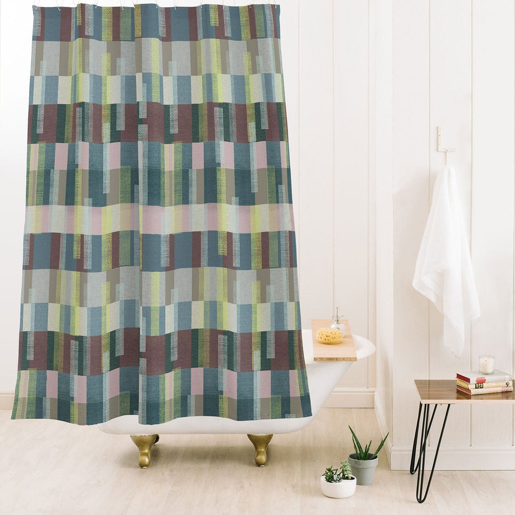 Marta Barragan Camarasa Dynamic Linear Blocks Shower Curtain
