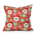 Design by Spark Sporty Volleyball Santa Outdoor Throw Pillow