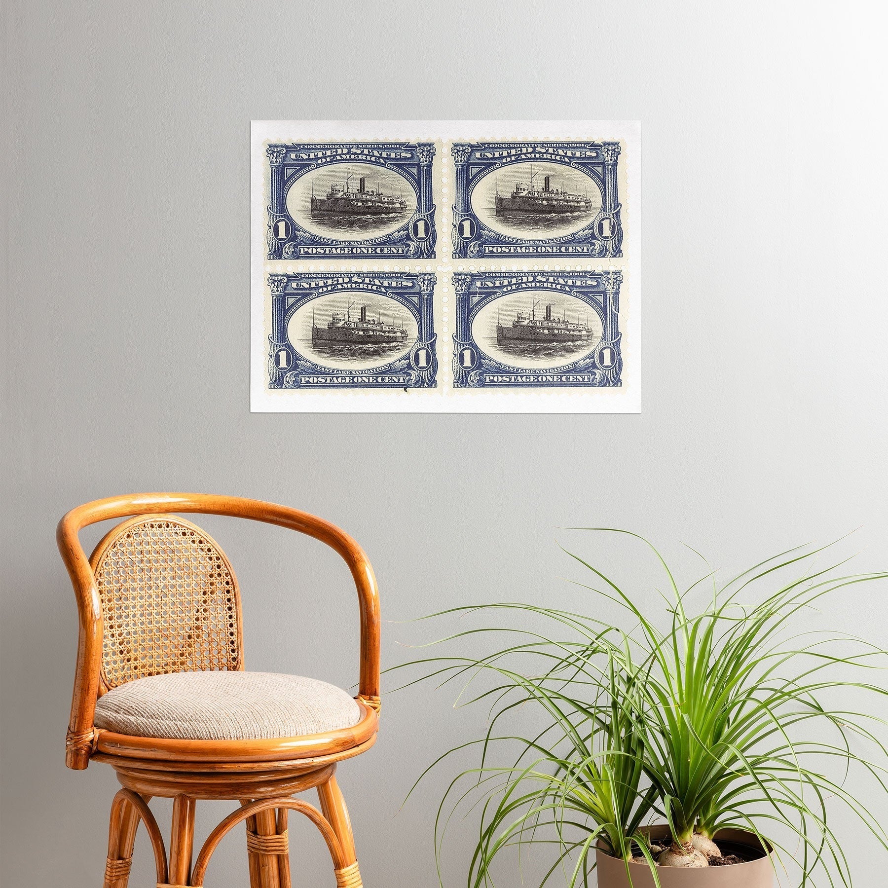 DENY Designs 1901 1c Fast Lake Navigation Stamps Poster