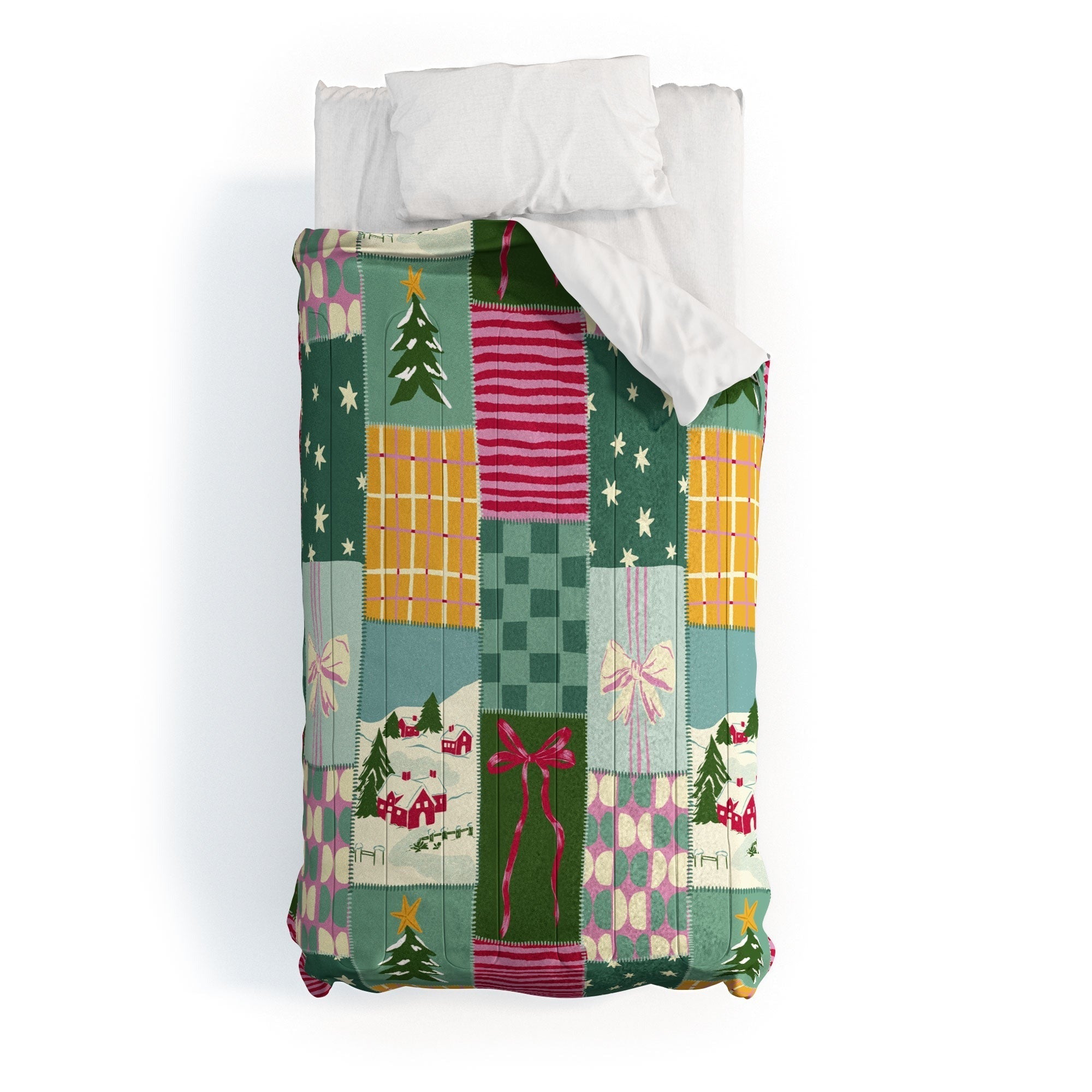 LouBruzzoni Cozy Christmas Patchwork Comforter