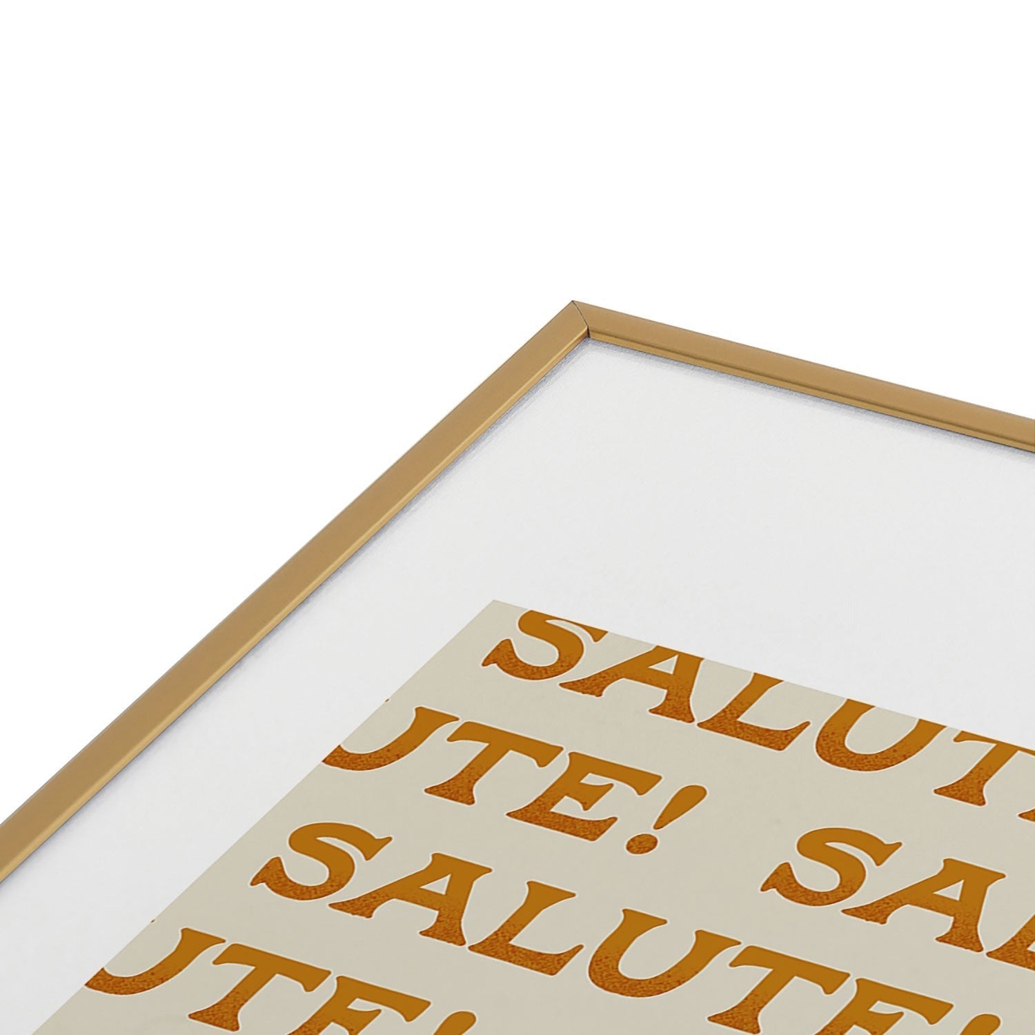 Jessica Molina Salute Gold Pattern on Cream Metal Framed Art Print