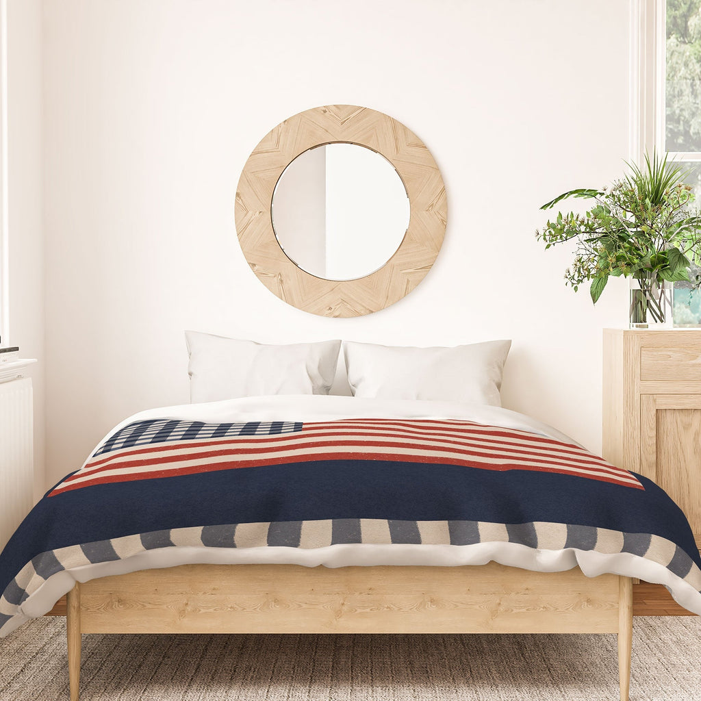 DENY Designs Gingham Flag Duvet Cover