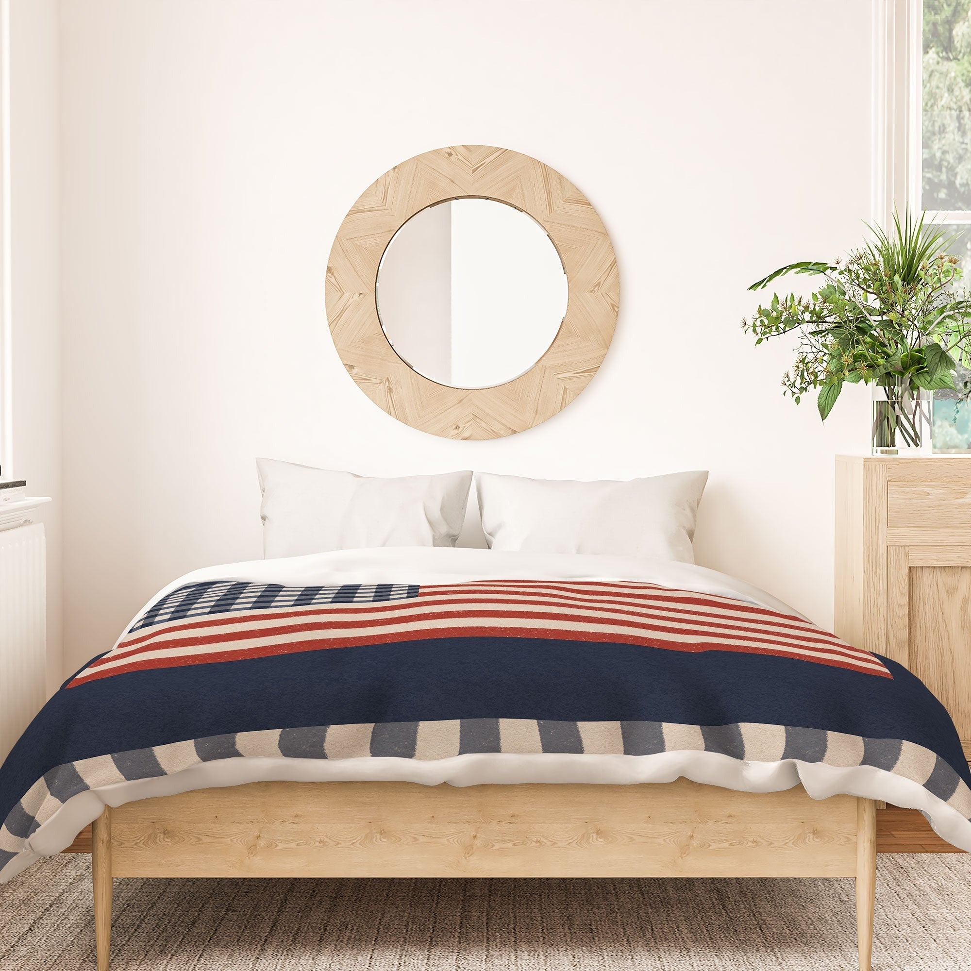 DENY Designs Gingham Flag Duvet Cover