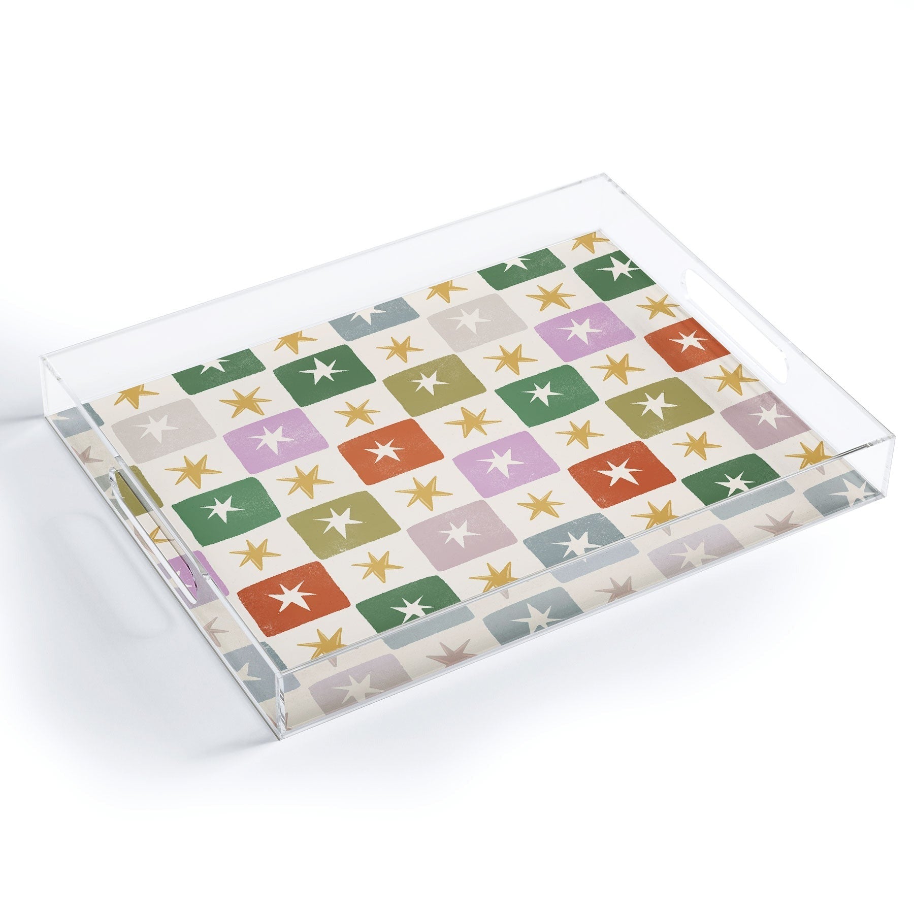 LouBruzzoni Retro Star Block Pattern Acrylic Tray
