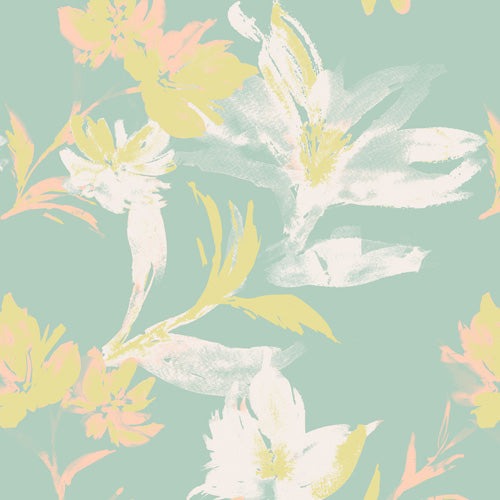 Gabriela Fuente Emma Floral Mint Shower Curtain