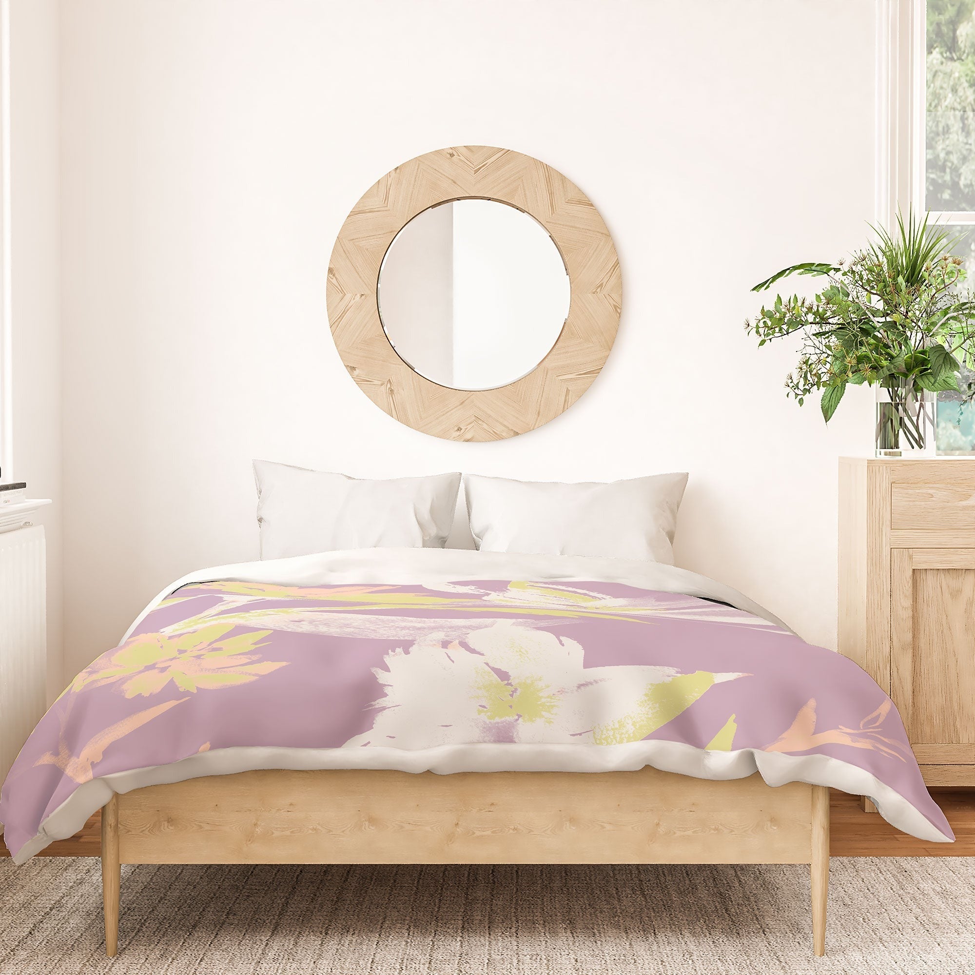 Gabriela Fuente Emma Lilac Floral Duvet Cover