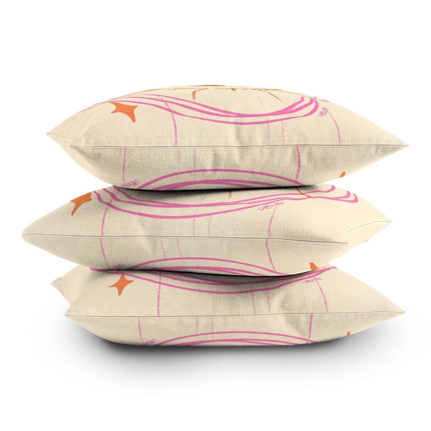 Little Om Celestial Eye cream Outdoor Throw Pillow