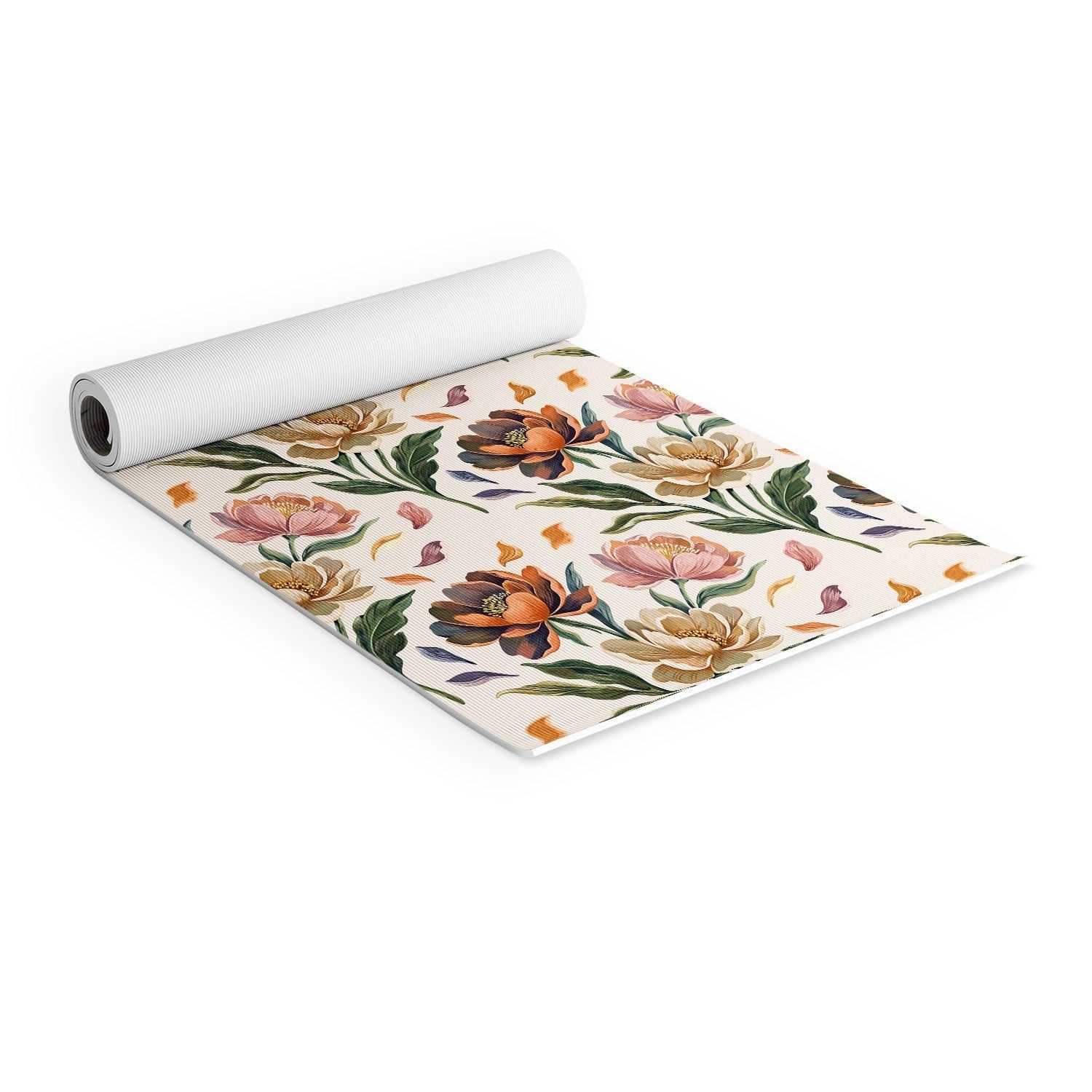 Marta Barragan Camarasa Hand Painted Peony Florals Yoga Mat
