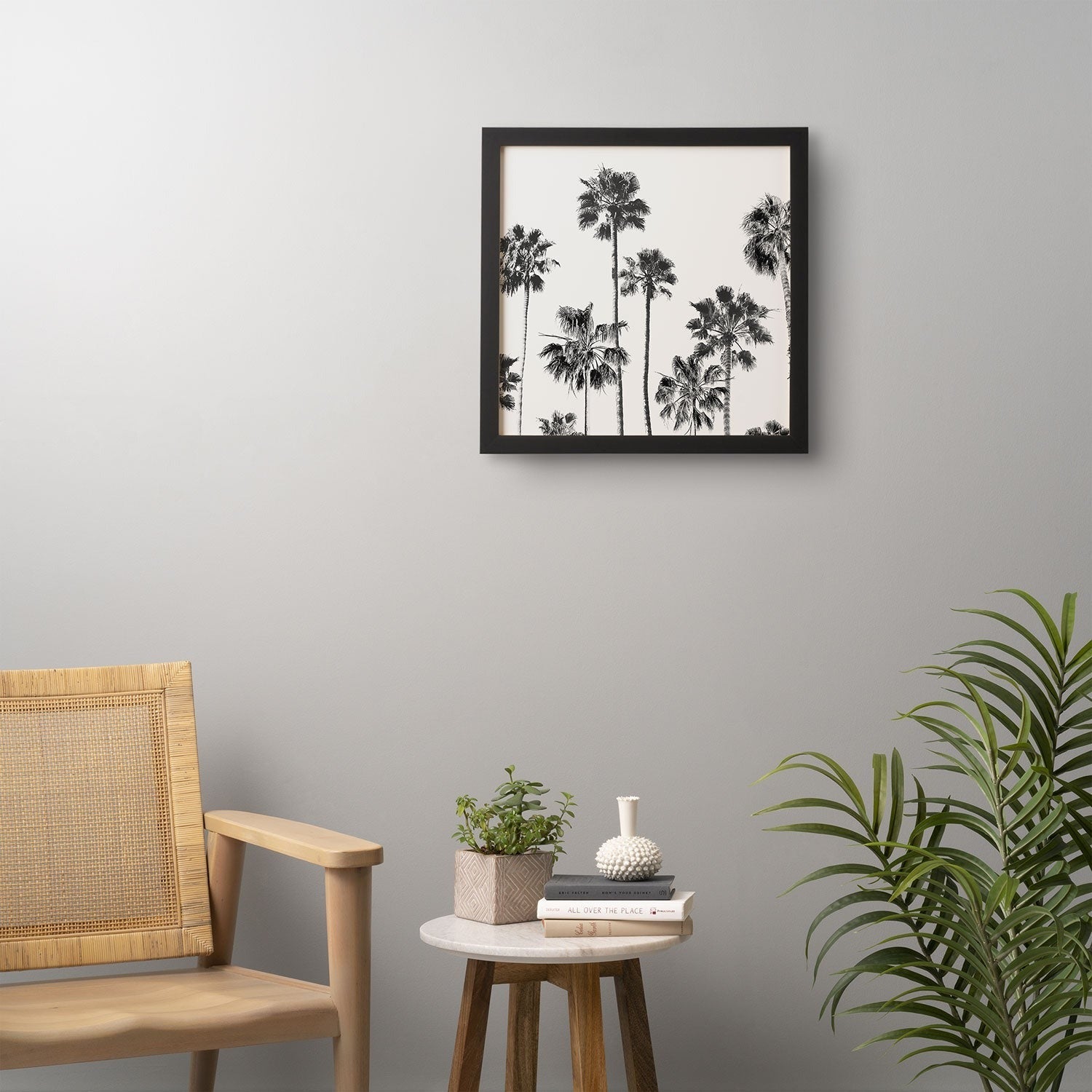 Gal Design Black And White Palms Framed Wall Art