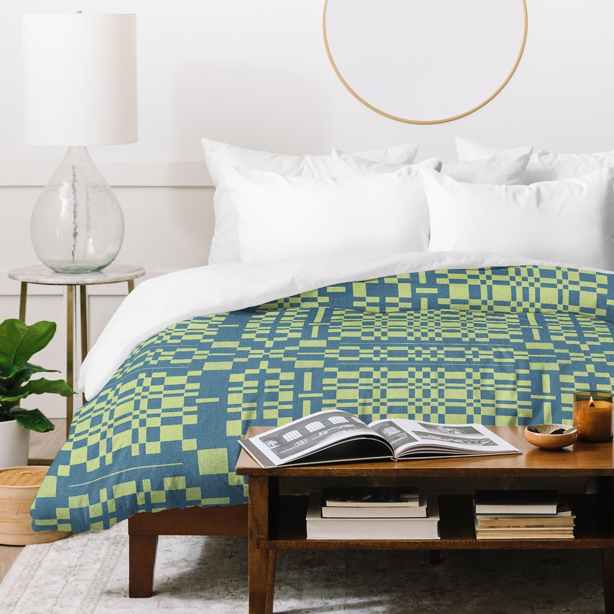 Marta Barragan Camarasa Nostalgic Grid Design Duvet Cover