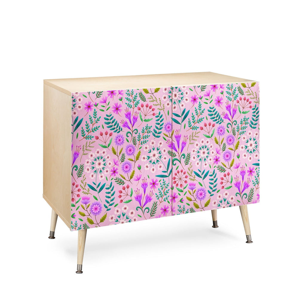 Pimlada Phuapradit Ditsy Purple Floral Half Drop Credenza