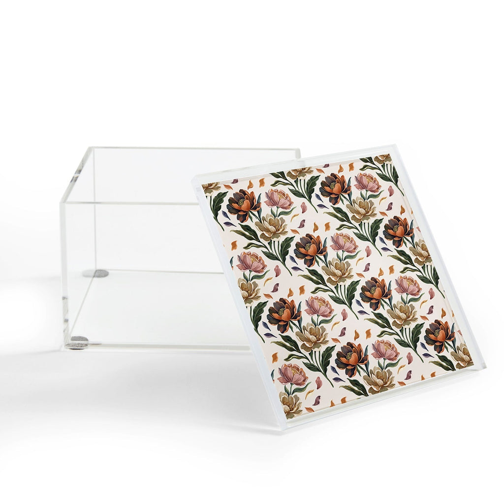 Marta Barragan Camarasa Hand Painted Peony Florals Acrylic Box