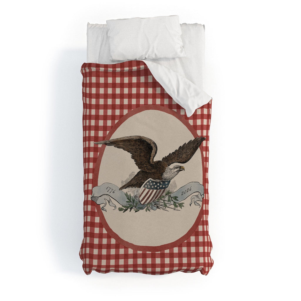 DENY Designs Gingham Eagle Duvet Cover