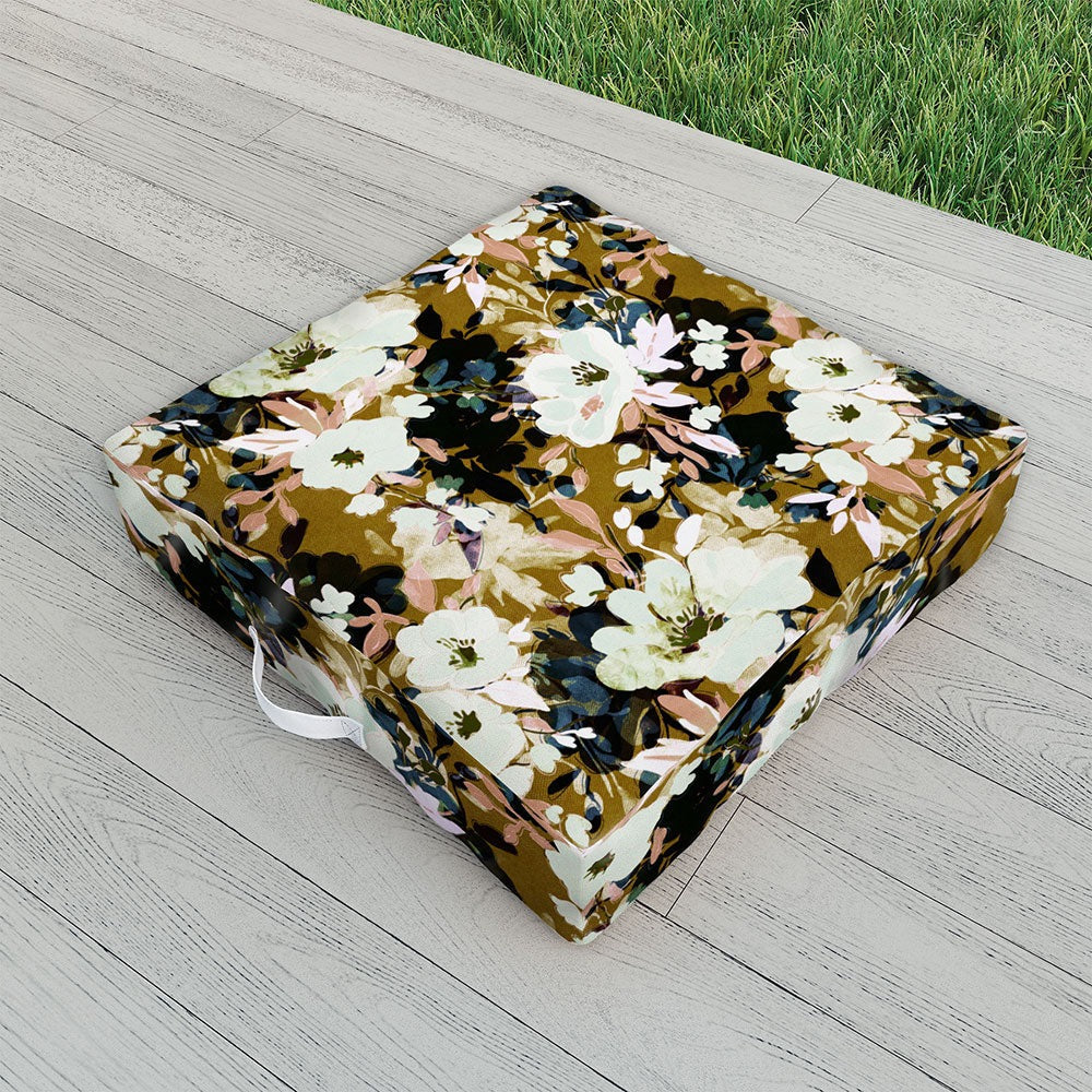 Marta Barragan Camarasa Romantic Floral Fusion Outdoor Floor Cushion