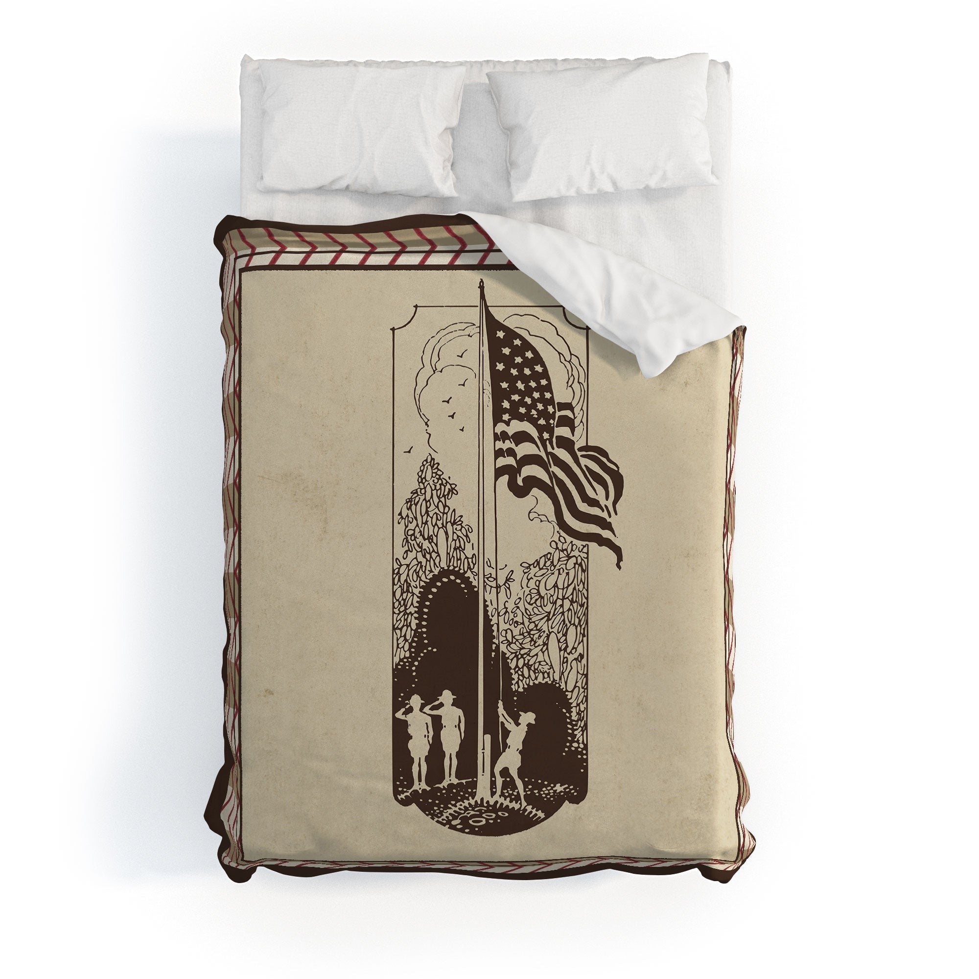 DENY Designs Flag Raisers Striped Square Duvet Cover