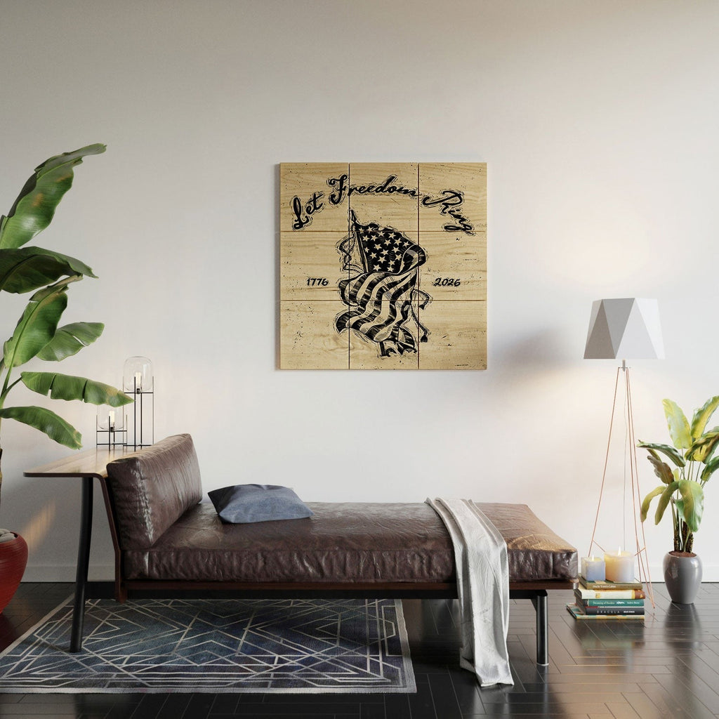 DENY Designs Let Freedom Ring Block Wood Wall Mural