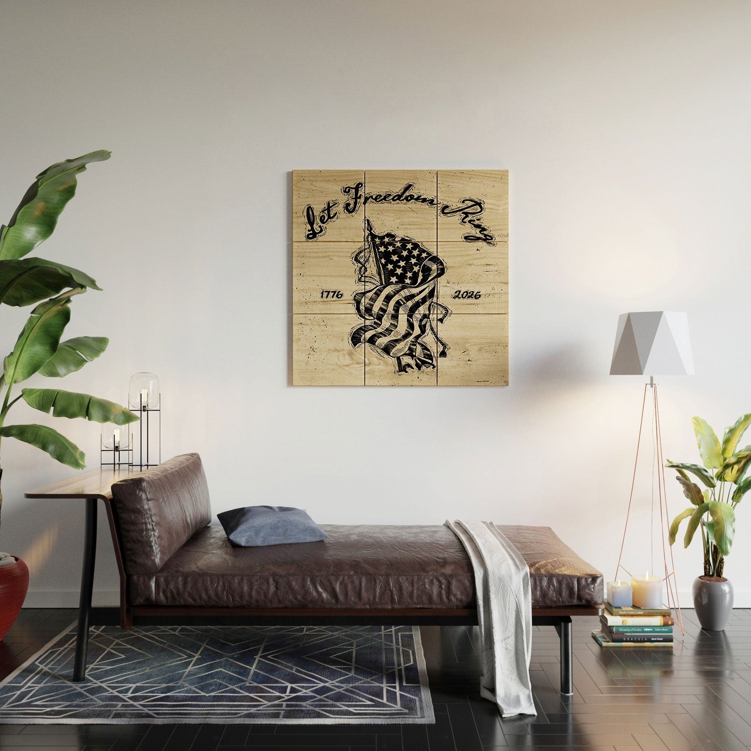DENY Designs Let Freedom Ring Block Wood Wall Mural