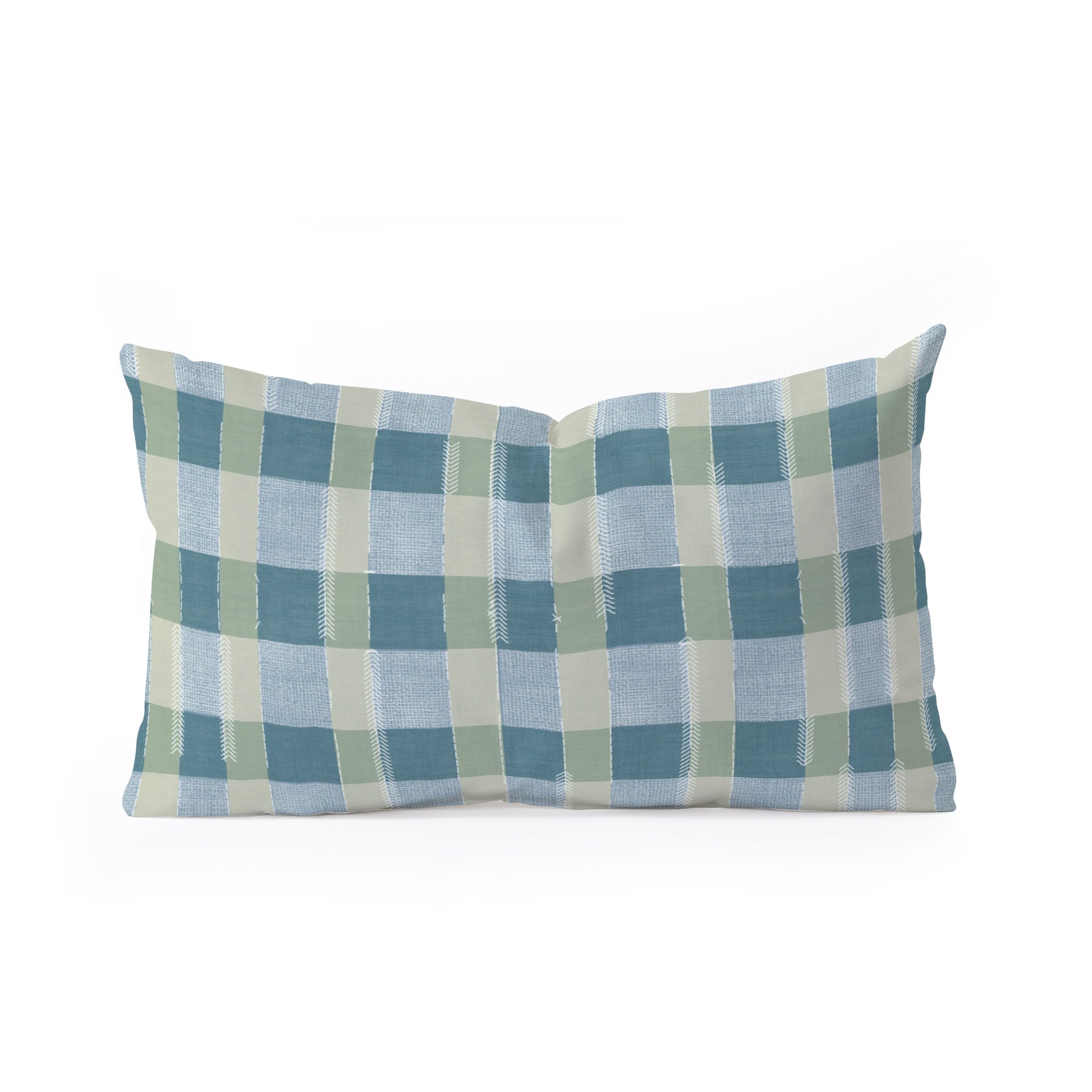 Marta Barragan Camarasa Country Style Checks Oblong Throw Pillow