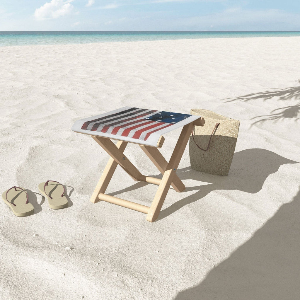 DENY Designs Flag Attributed to Elizabeth Schuyler Hamilton Folding Stool