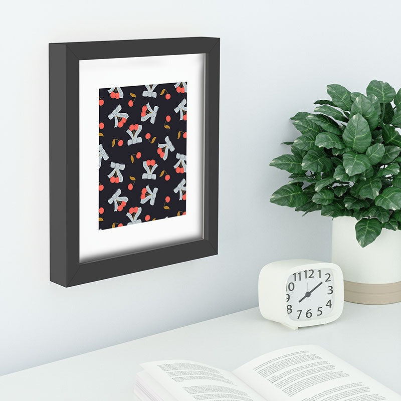 Jennifer Labre Cherries and Bows Recessed Framing Rectangle