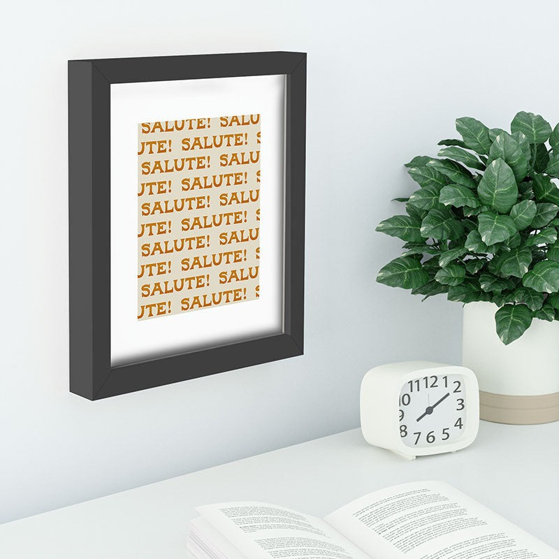 Jessica Molina Salute Gold Pattern on Cream Recessed Framing Rectangle