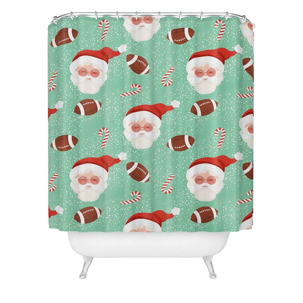 Design by Spark Sporty Football Santa Holiday Shower Curtain