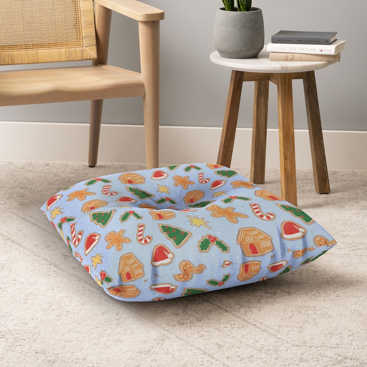 Love_Ryming Christmas Cookies Floor Pillow Square