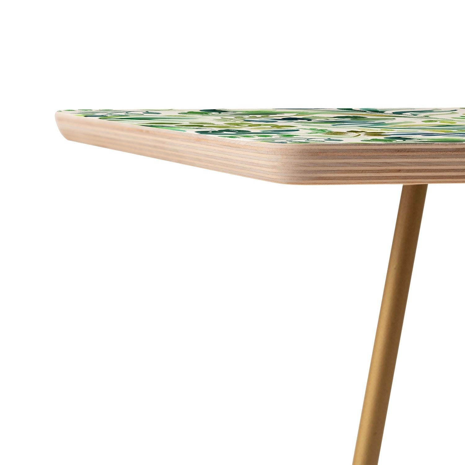 Ninola Design Botanic Retreat Loose Botanical Leaves Watercolor Green Side Table