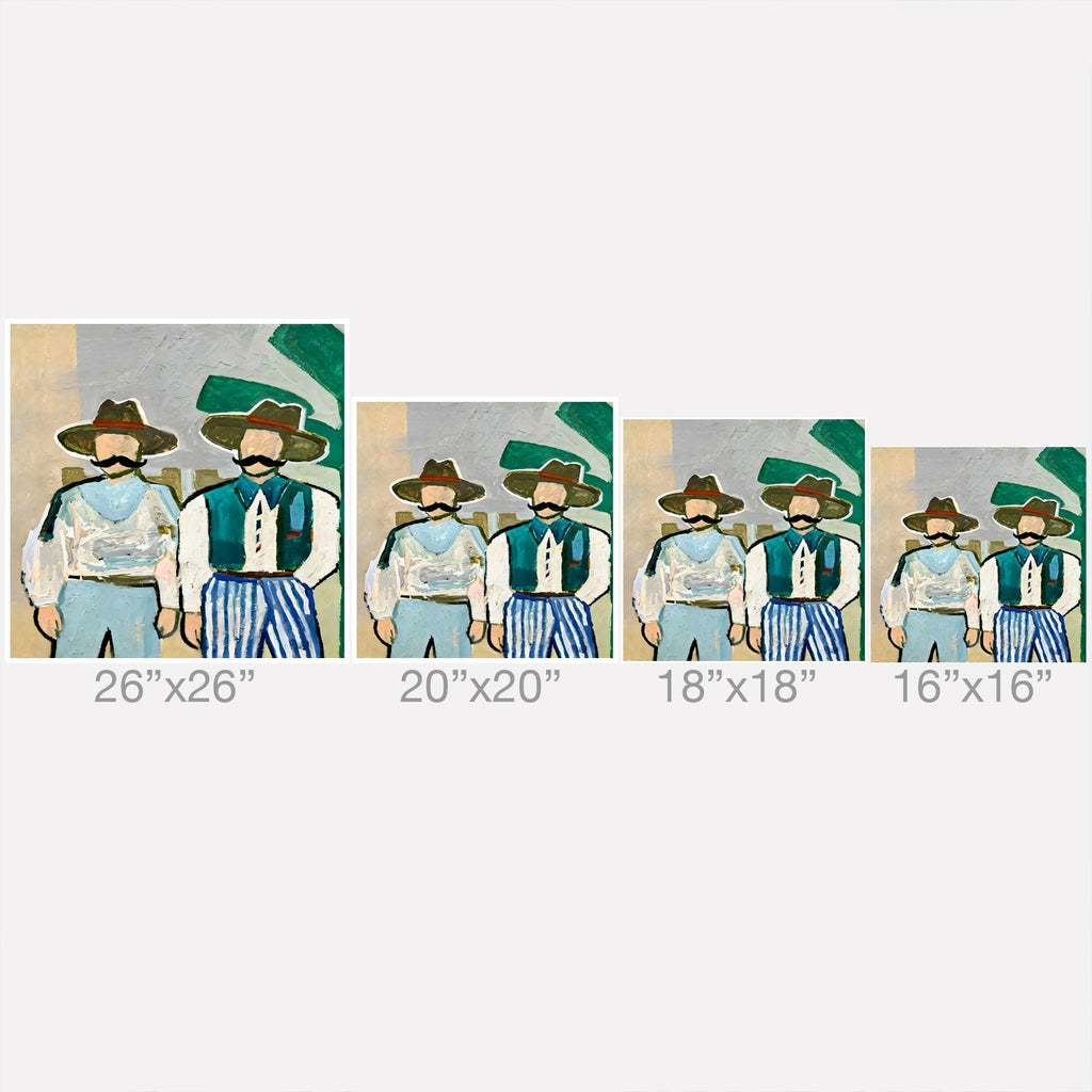83 Oranges Side By Side Cowboy Edition Outdoor Throw Pillow
