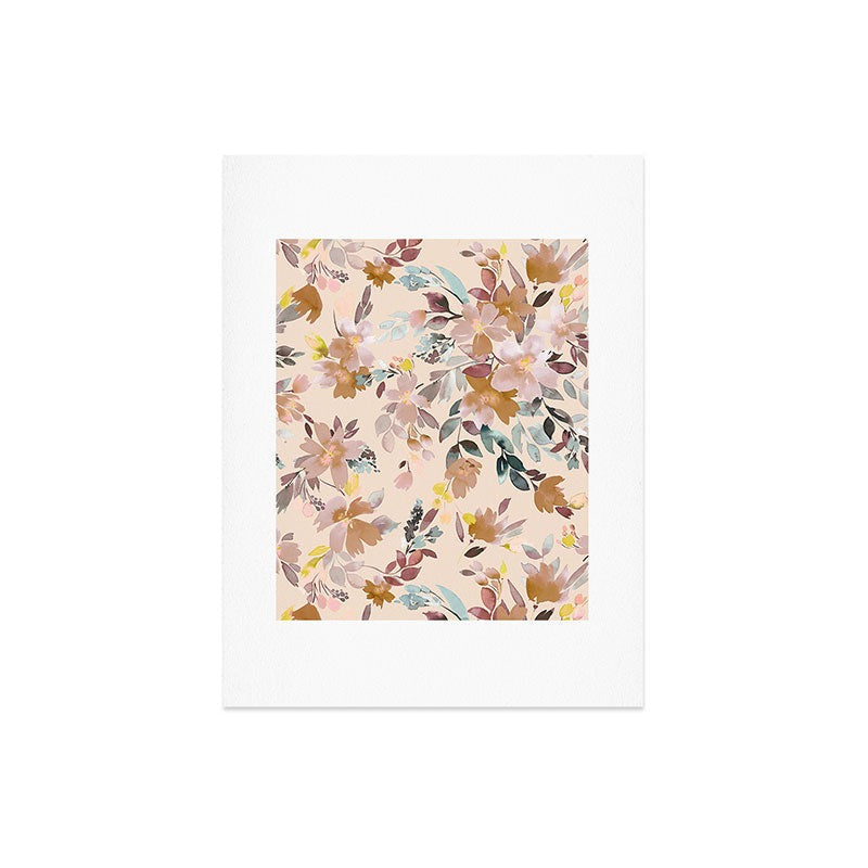 Ninola Design Botanic Retreat Floral Oleander Whimsical Soft Pink Art Print