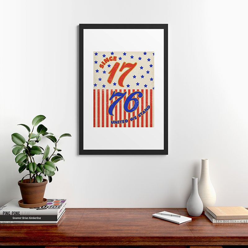 DENY Designs 1776 Stars Framed Art Print