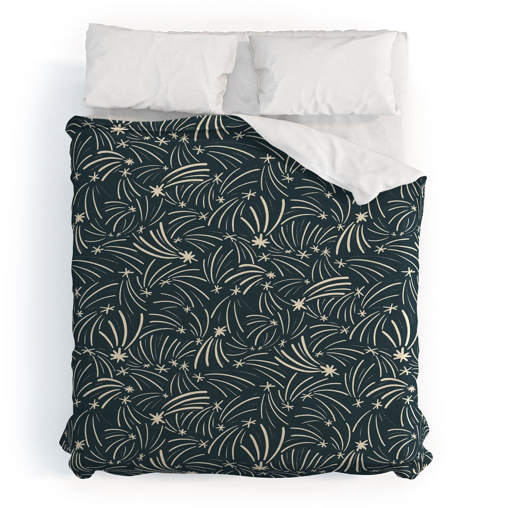 Little Om Pattern Shooting Stars blue Duvet Cover