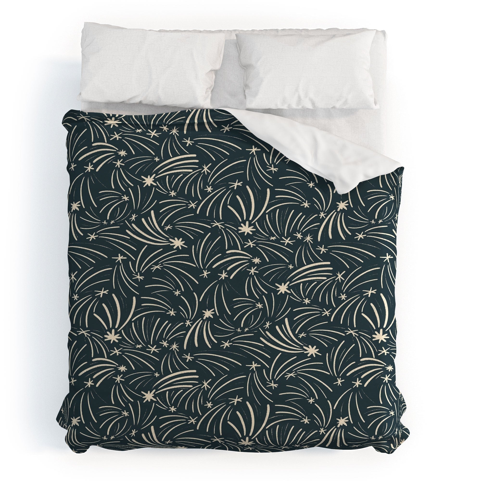 Little Om Pattern Shooting Stars blue Duvet Cover
