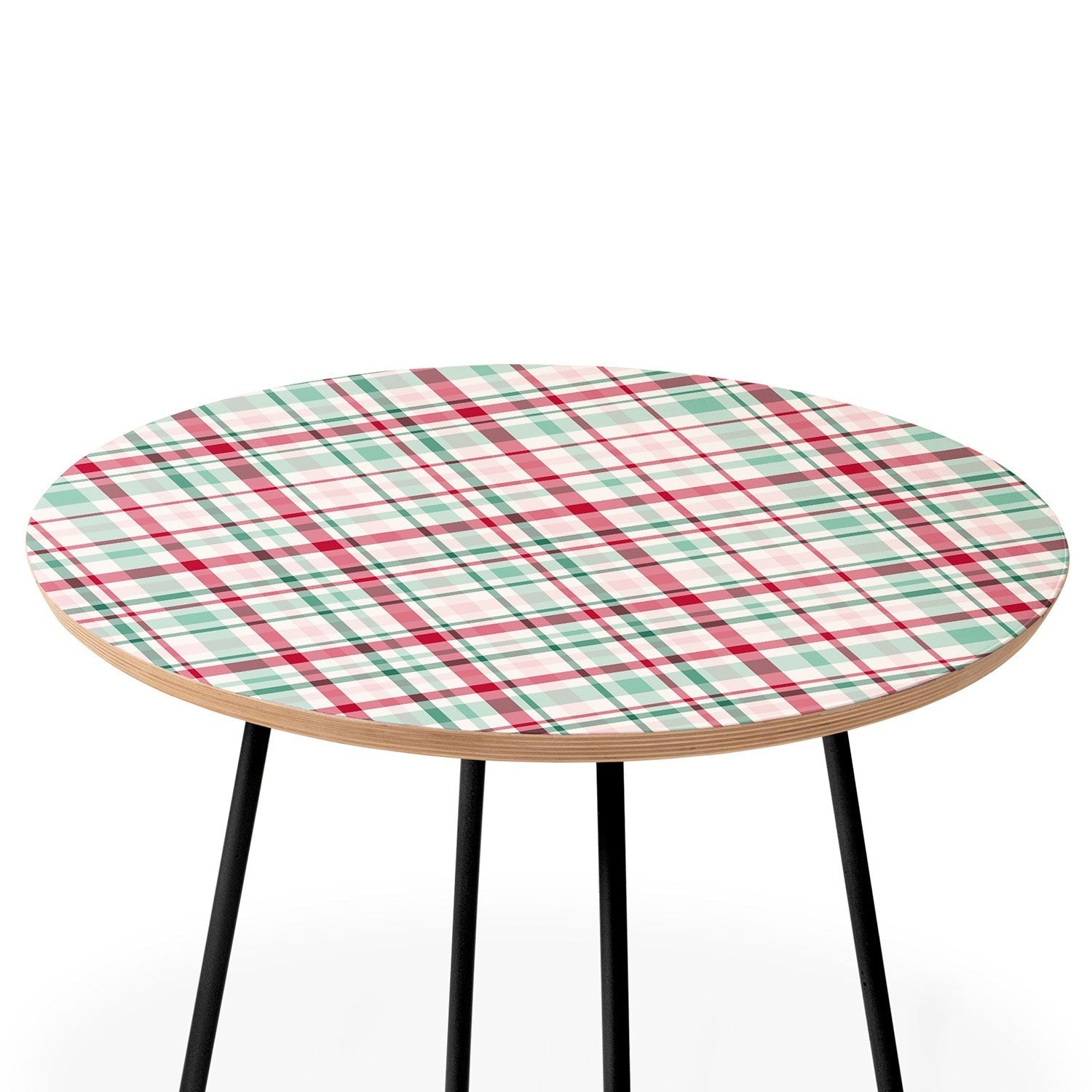 Lisa Argyropoulos Merry Vintage Plaid Round Side Table