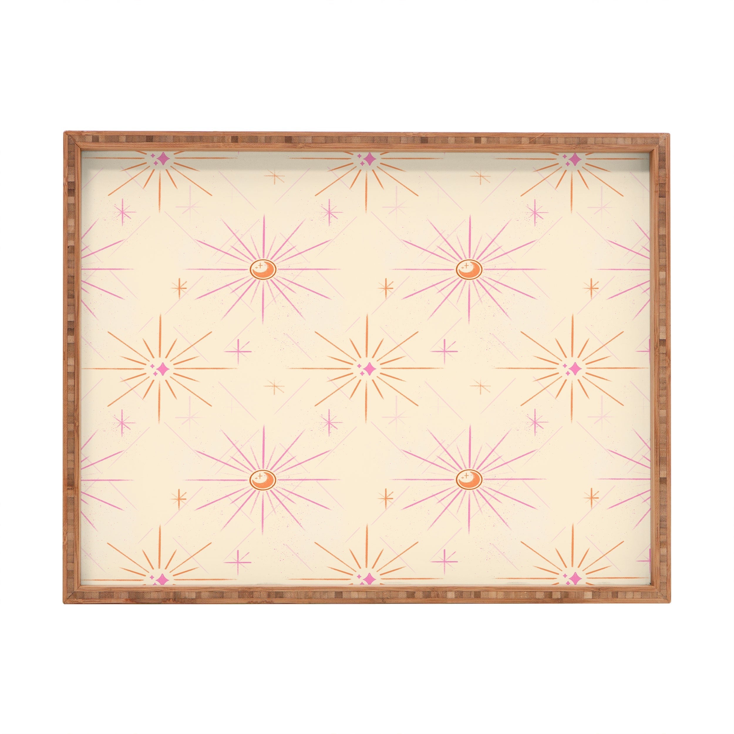 Little Om Pattern Little Moon cream Rectangular Tray