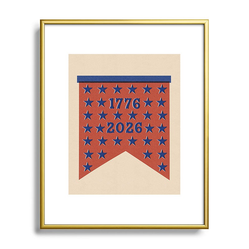 DENY Designs Star Banner Metal Framed Art Print