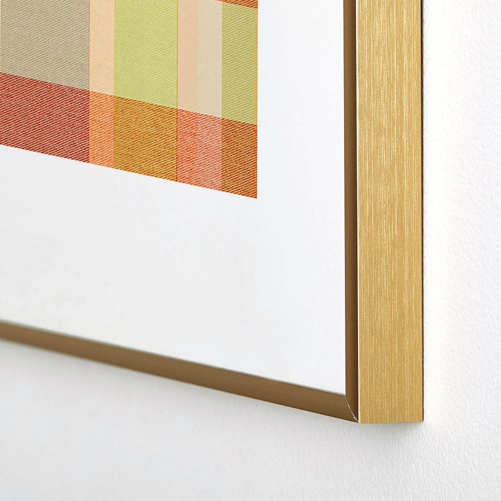 Marta Barragan Camarasa Retro Picnic Plaid Warm Tones Metal Framed Art Print