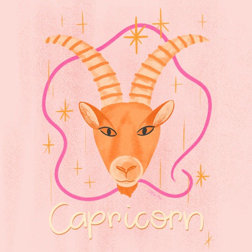 Little Om Zodiac Sign Capricorn Shower Curtain