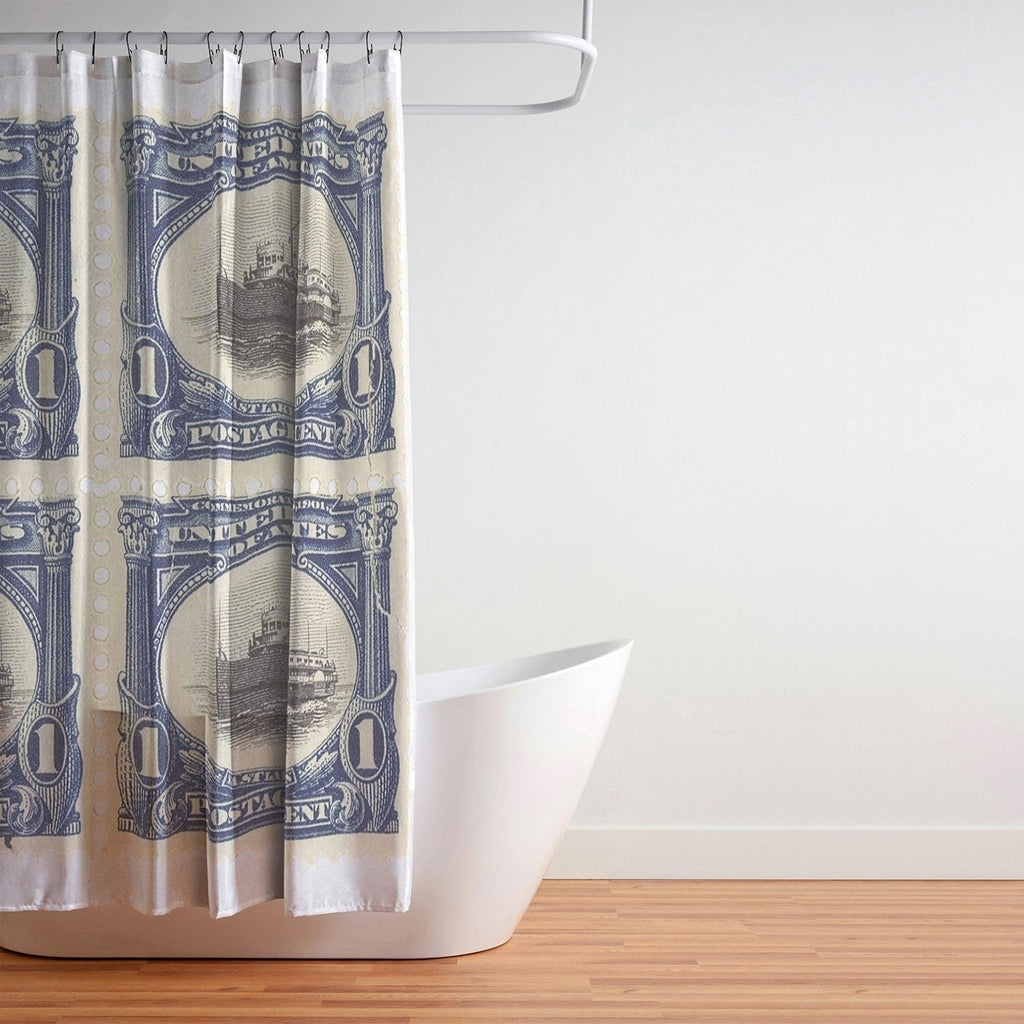 DENY Designs 1901 1c Fast Lake Navigation Stamps Shower Curtain