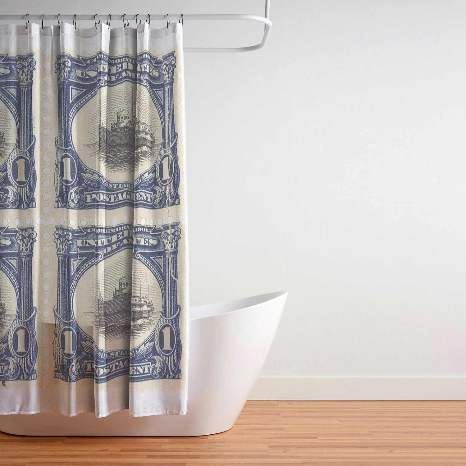 DENY Designs 1901 1c Fast Lake Navigation Stamps Shower Curtain