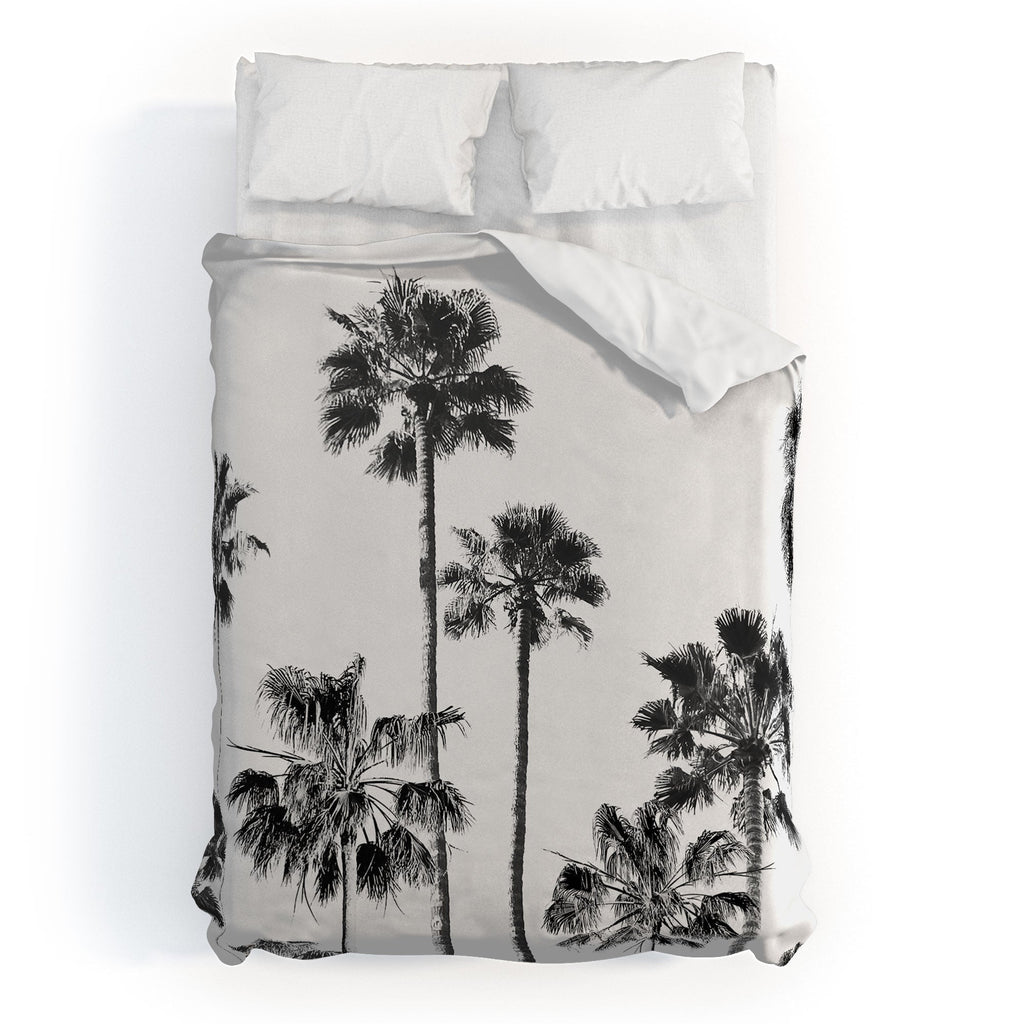 Gal Design Black And White Palms Duvet Cover
