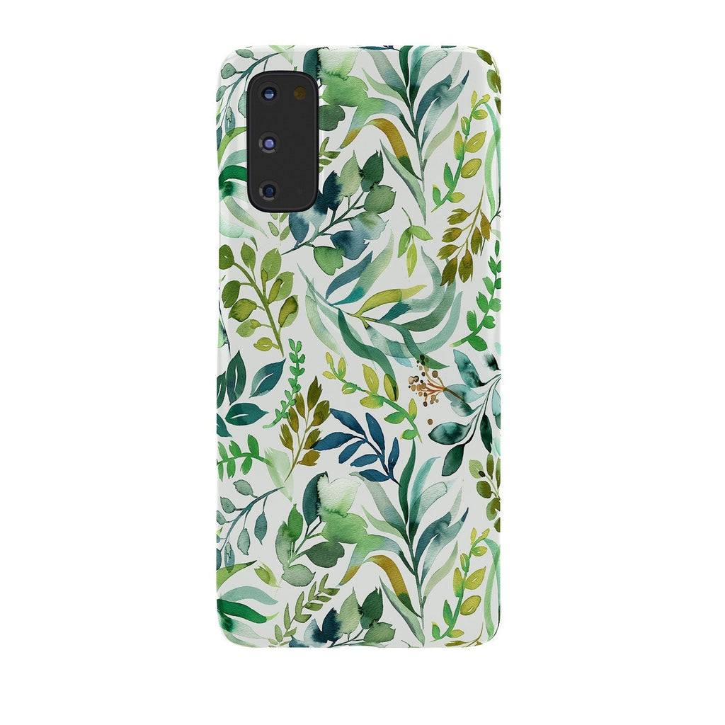 Ninola Design Botanic Retreat Loose Botanical Leaves Watercolor Green Phone Case