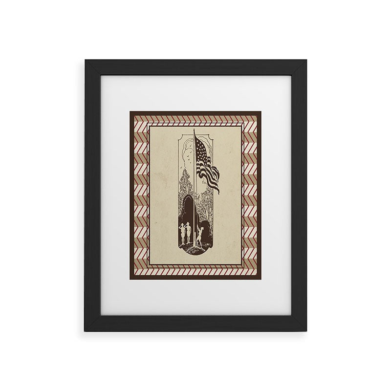 DENY Designs Flag Raisers Striped Square Framed Art Print