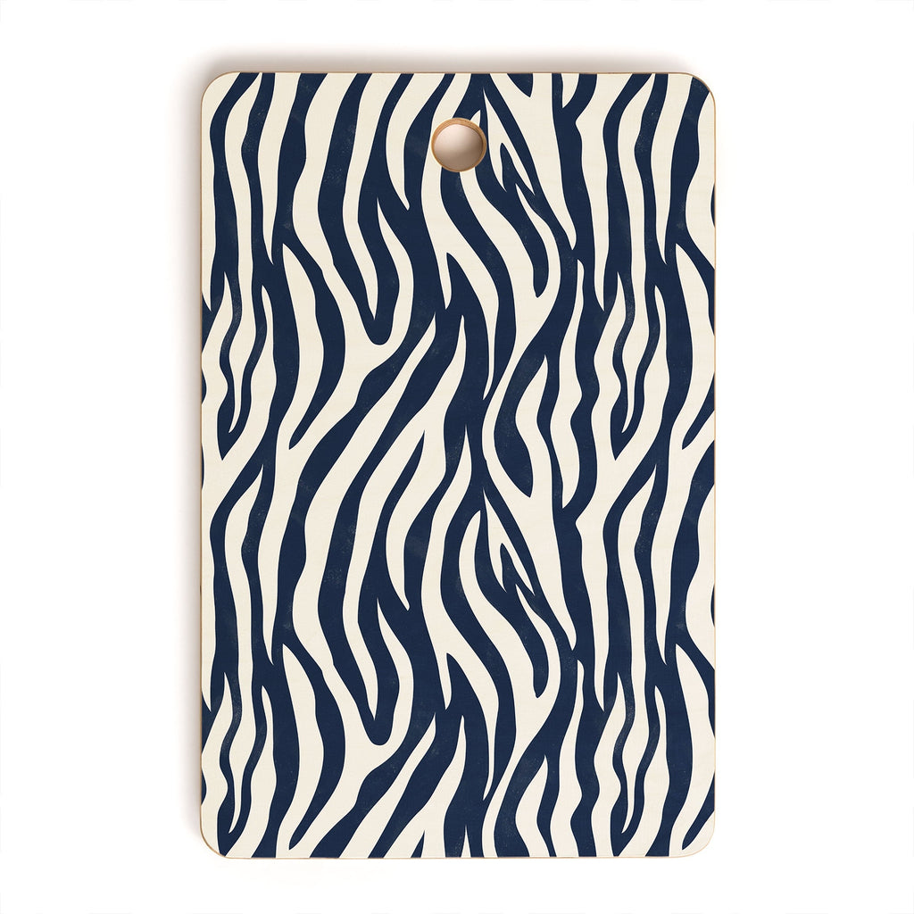 Avenie BR Navy Tiger Stripes Cutting Board Rectangle