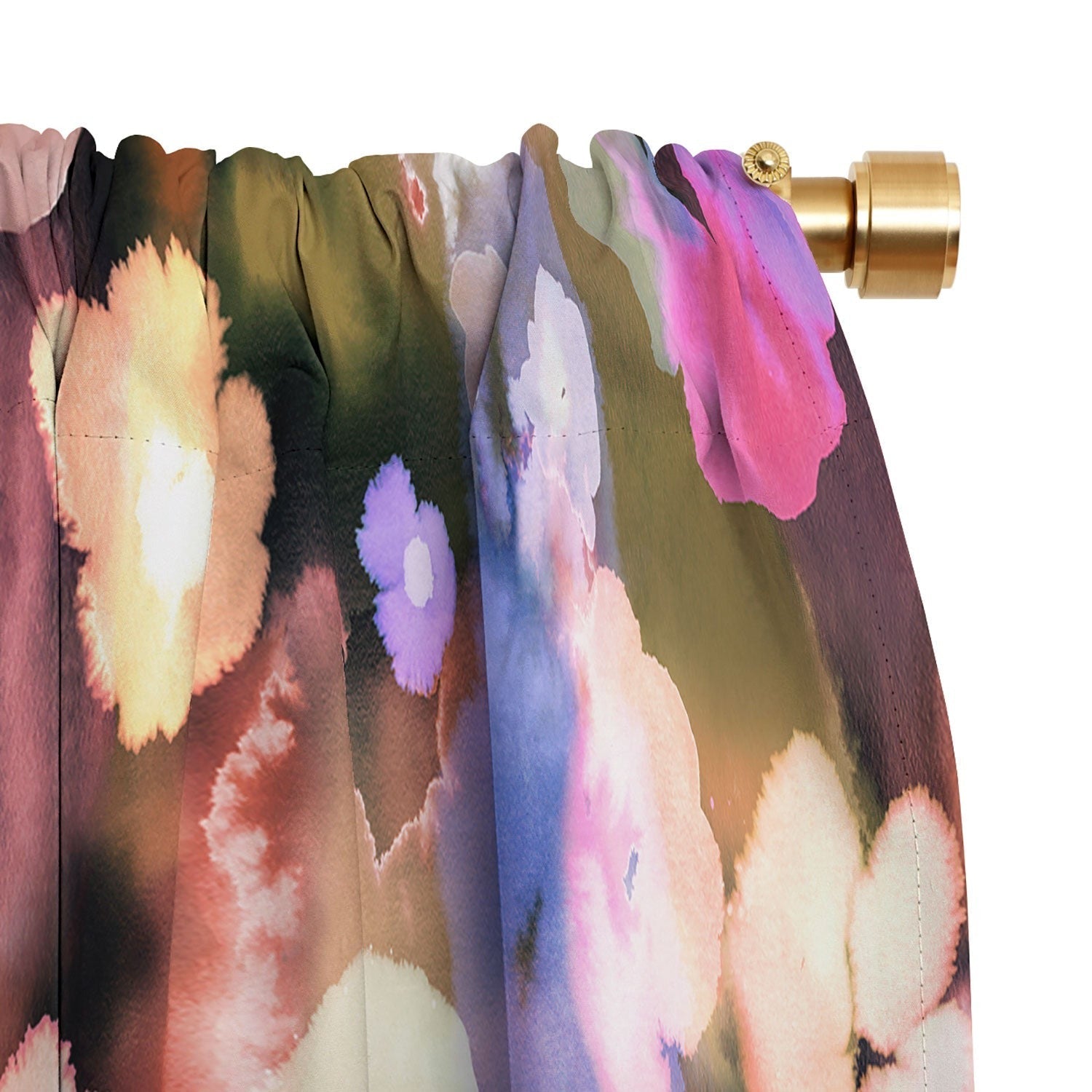 Ninola Design Botanic Retreat Ombre Abstract Watercolor Flowers Pink gold Blackout Non Repeat