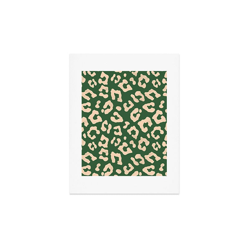 Avenie BR Cheetah Print In Green Art Print