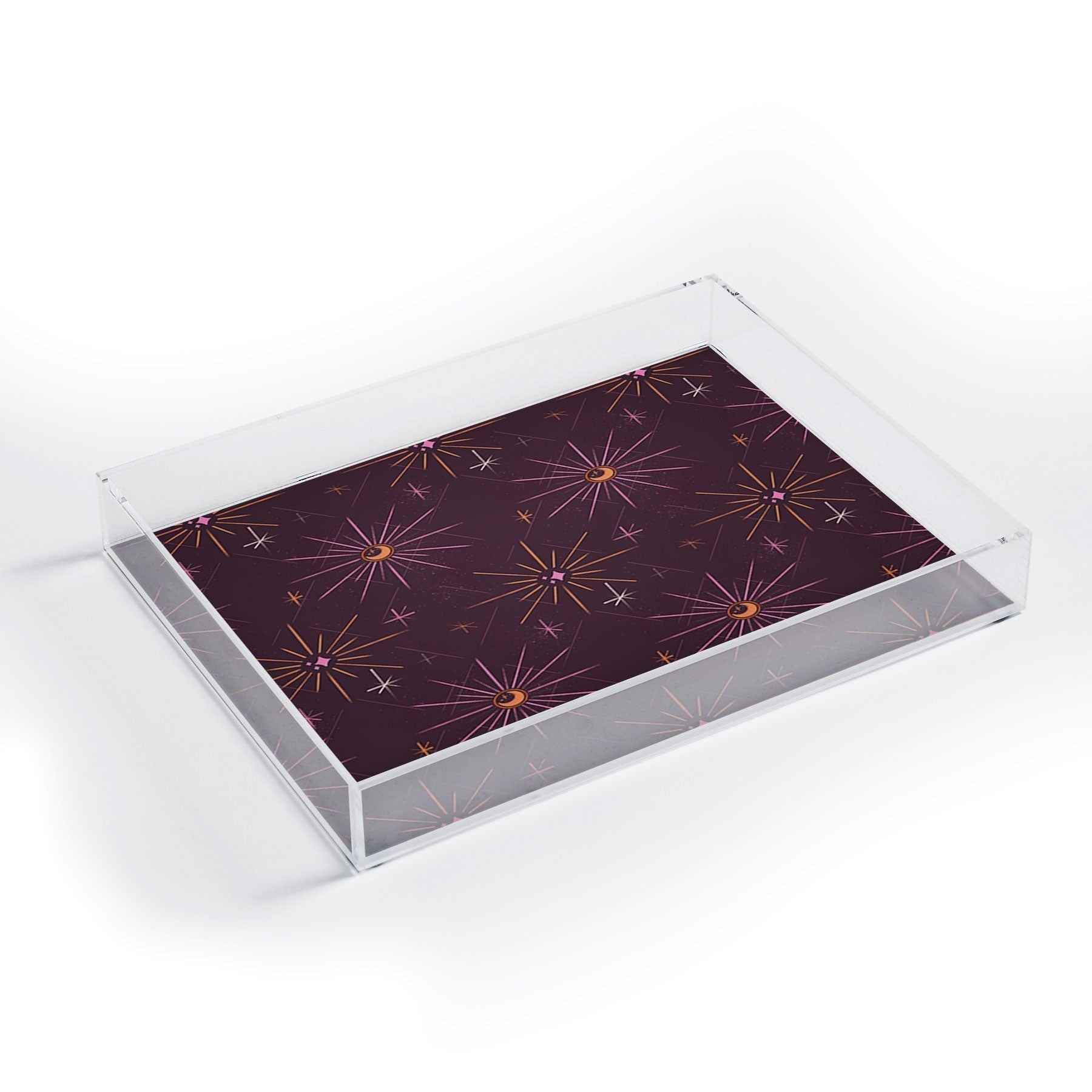Little Om Pattern Little Moon plum Acrylic Tray
